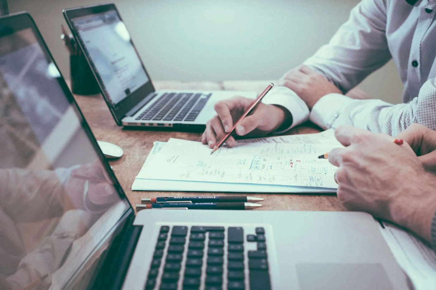 Professional desk with financial planning materials
